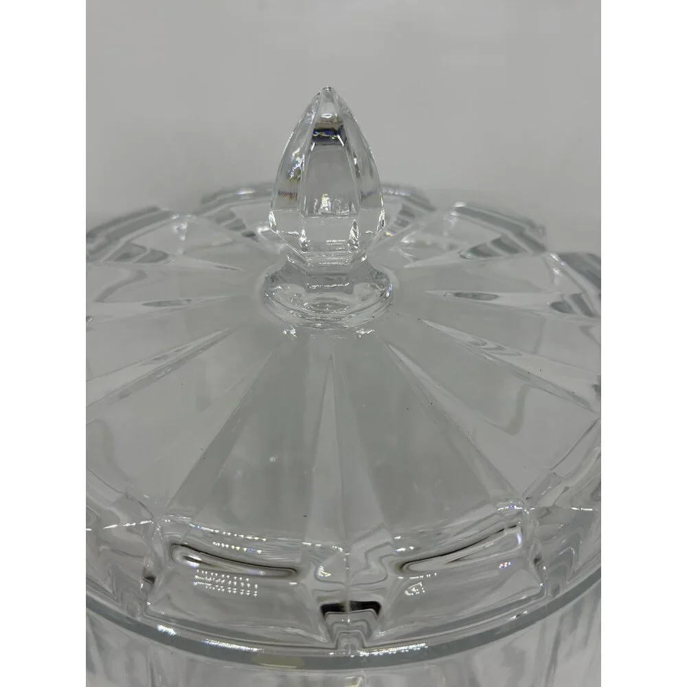 VTG St George Lead Crystal Odyssey Mini Biscuit Barrel Candy Jar Lid‎ England